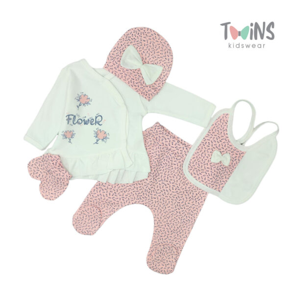 ΒΡΕΦΙΚΟ ΣΕΤ 5 ΤΕΜΑΧΙΩΝ FLOWER ΡΟΖ